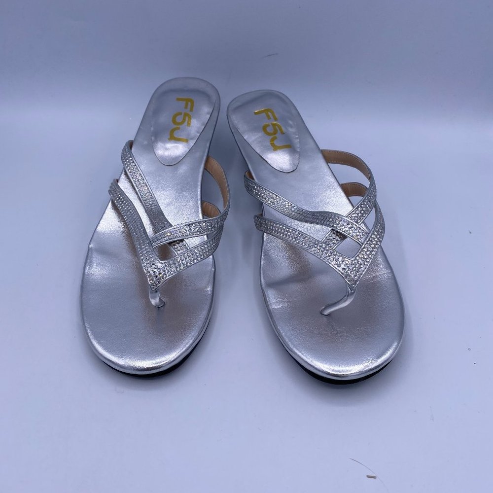 FSJ Sliver Thong Sandals Heels Mules Pumps Shoes